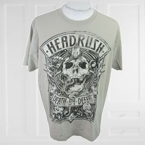 Headrush skull t shirt 3XL Death B4 defeat gray